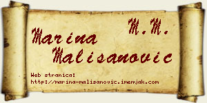Marina Mališanović vizit kartica